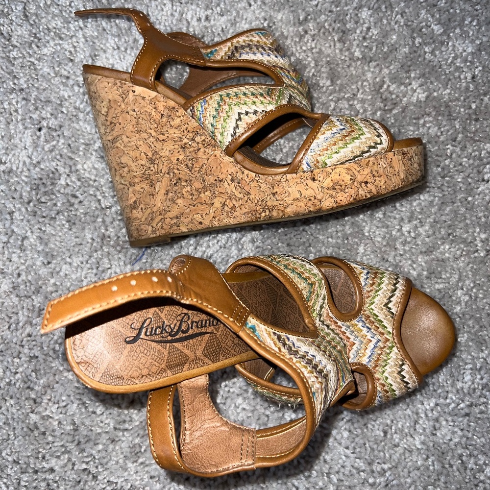 Lucky Brand Cork Wedge Platforms